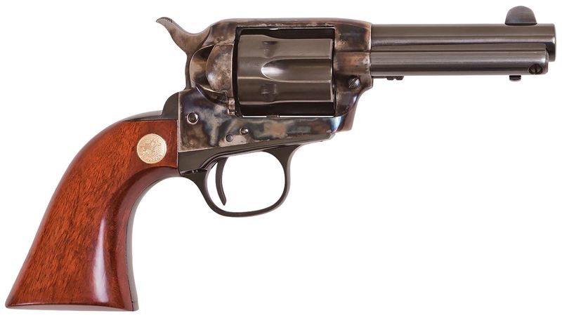 Cimarron Model P Jr Dual Cylinder Revolver CA990, 32-20 Win, 3.50in, Wood Grips, Steel Frame Finish, 6 Rds