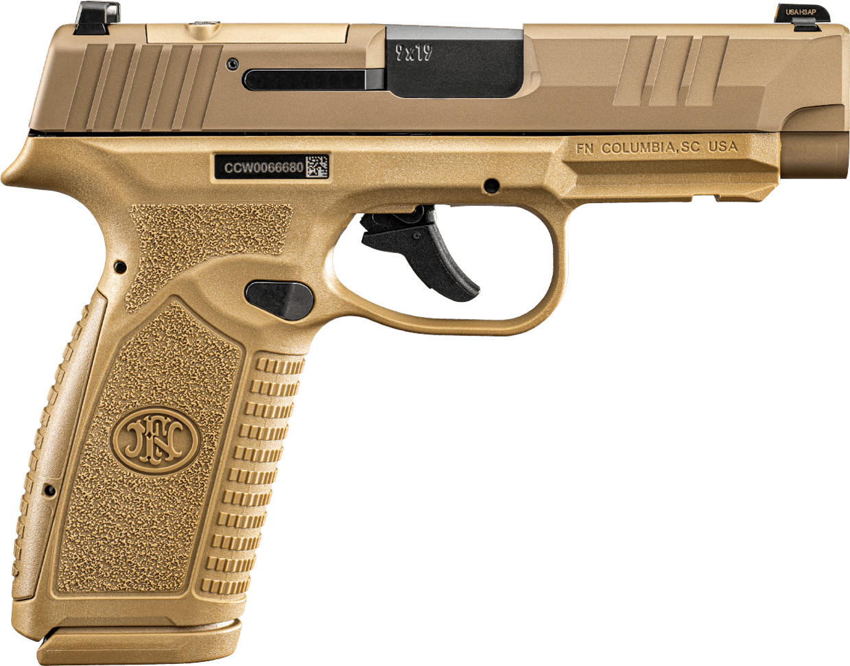 FN Herstal Reflex XL MRD Optic Ready Pistol 66101764, 9mm, 3.80in, Interchangeable Backstrap, Flat Dark Earth Finish, 10 Rds