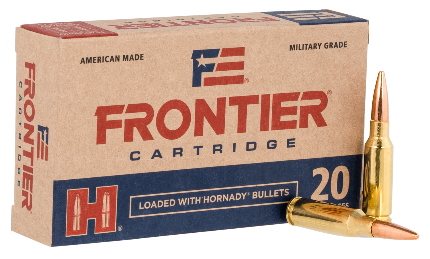 Hornady Frontier Rifle Ammunition FR700, 6.5 Grendel, FMJ, 123 GR, 2580 fps, 20 Rd/bx