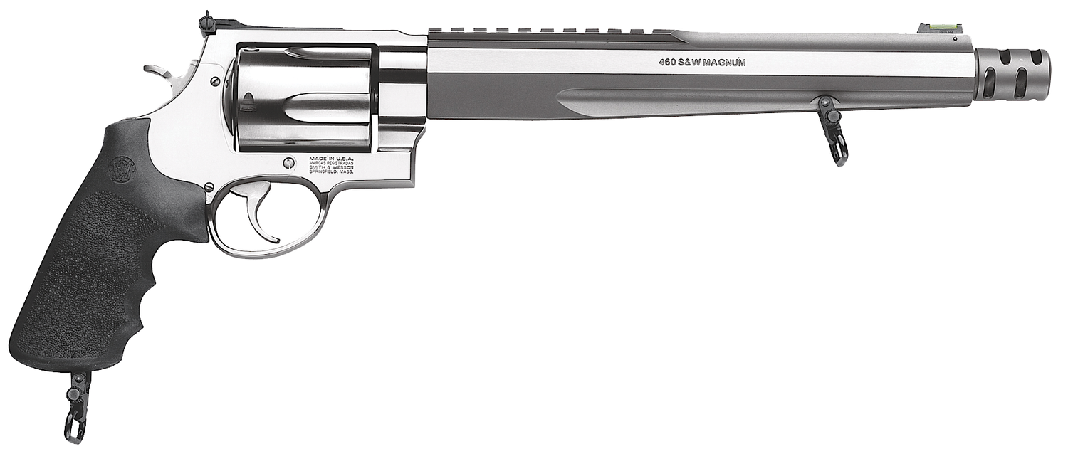 Smith & Wesson Model 460 XVR Revolver 170262, 460 S&W Mag, 10.50", Black Finger Grooved Grip, Stainless Steel Finish, 5 Rd