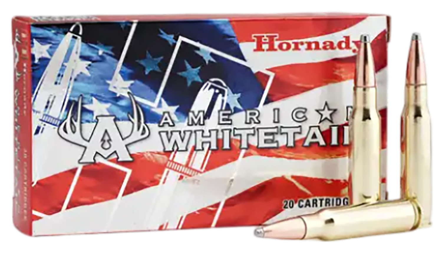 Hornady American Whitetail Rifle Ammunition 8090, 308 Winchester, Soft Point (SP), 150 GR, 2550 fps, 20 Rd/bx
