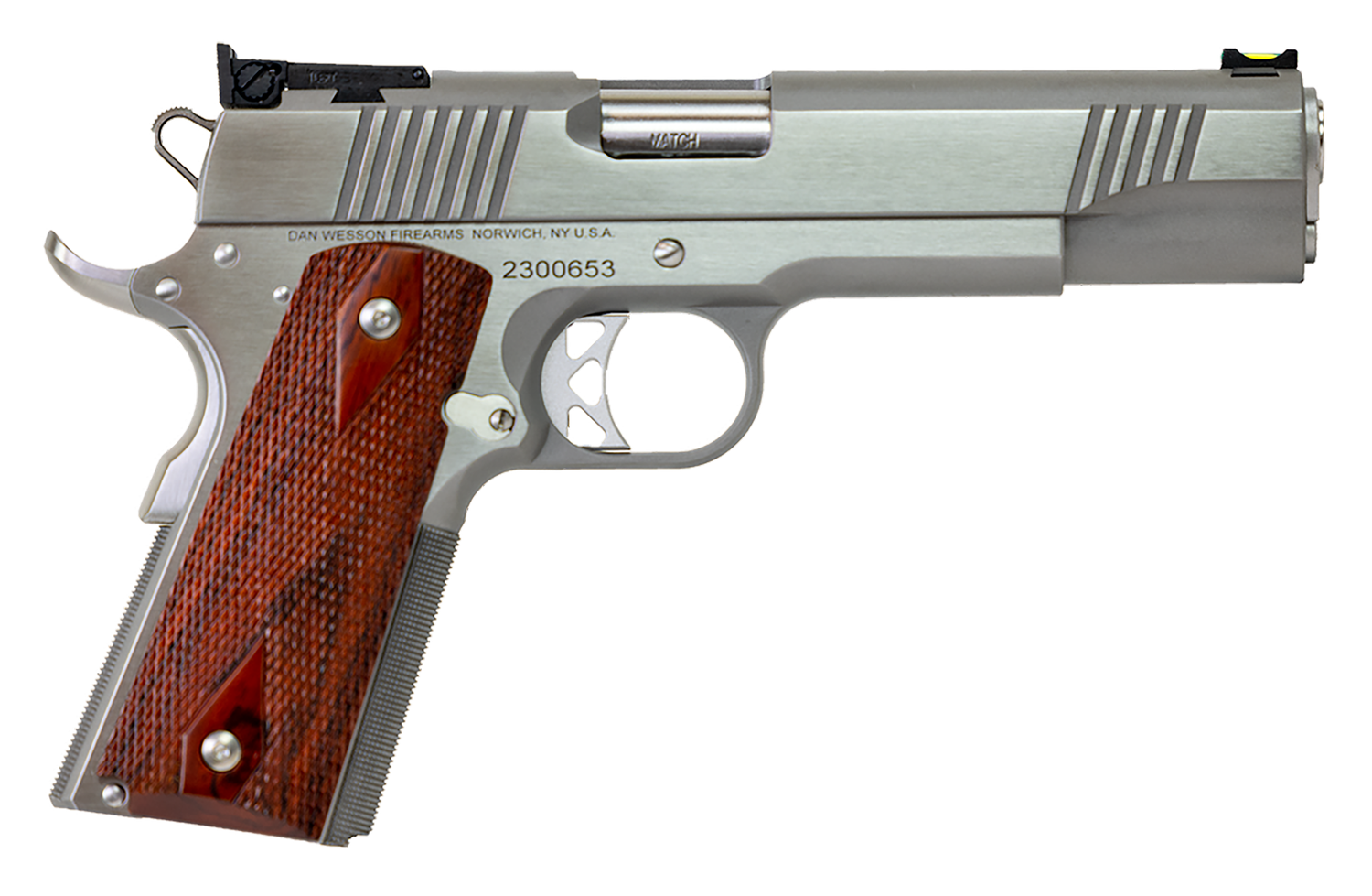 CZ-USA Dan Wesson Pointman Pistol 01943, 45 ACP, 5 in, Wood Grip, Stainless Finish, 8 Rd