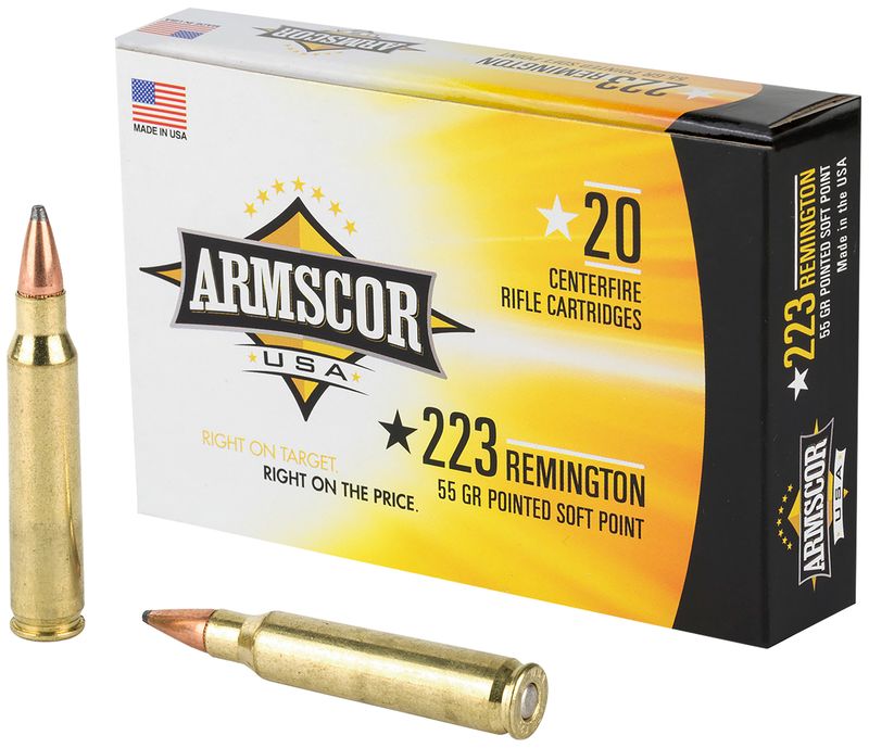 Armscor USA Competition Rifle Ammunition AC2235N, 223 Rem, Hornady V-Max, 55  GR, 3000  fps, 20 Rd/bx