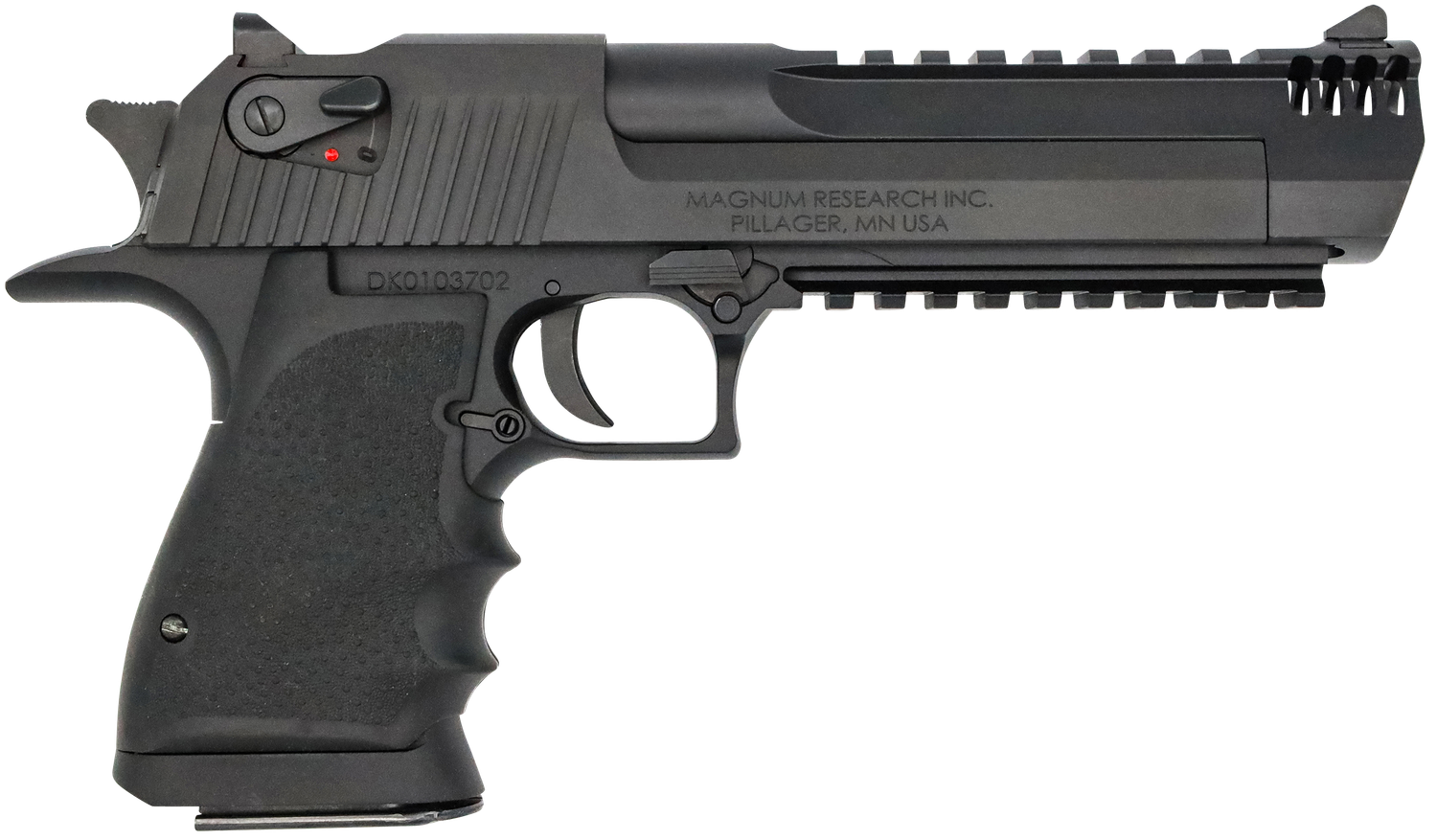 Mag Research Desert Eagle Mark XIX, DE50L6IMB, 50 AE, 6", Black Hogue Grips, Black Anodized Finish, 7 Rds