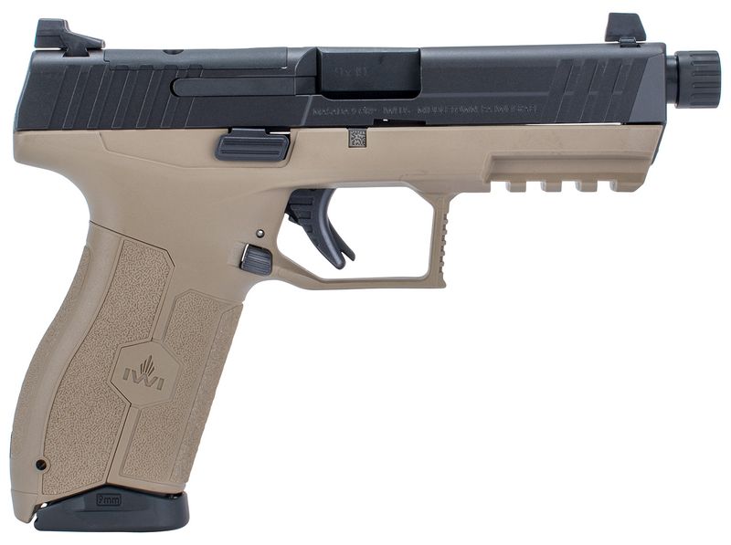 IWI MASADA Tactical Optic Ready Pistol M9ORP17TFD, 9mm Luger, 4.60in, FDE w/Interchangeable Backstrap, Flat Dark Earth Finish, 17 Rds