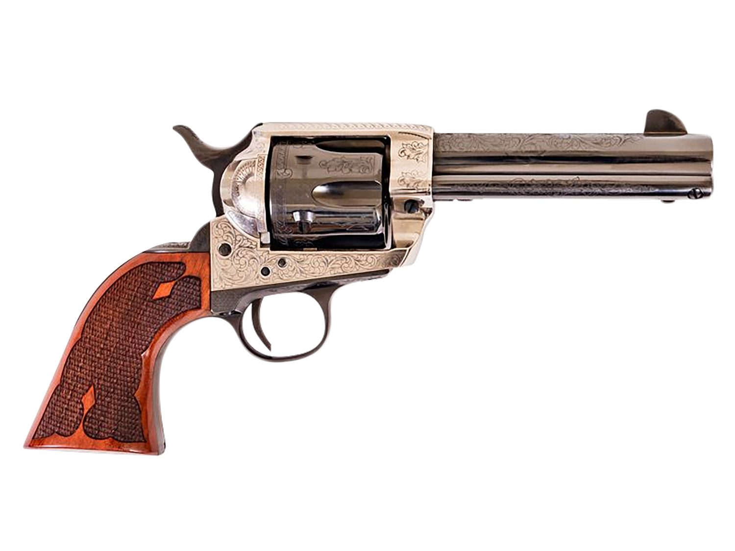 Cimarron Frontier Revolver PP400LSFW, 357 Mag, 4.75in, Checkered Walnut Grips, 6 Rds