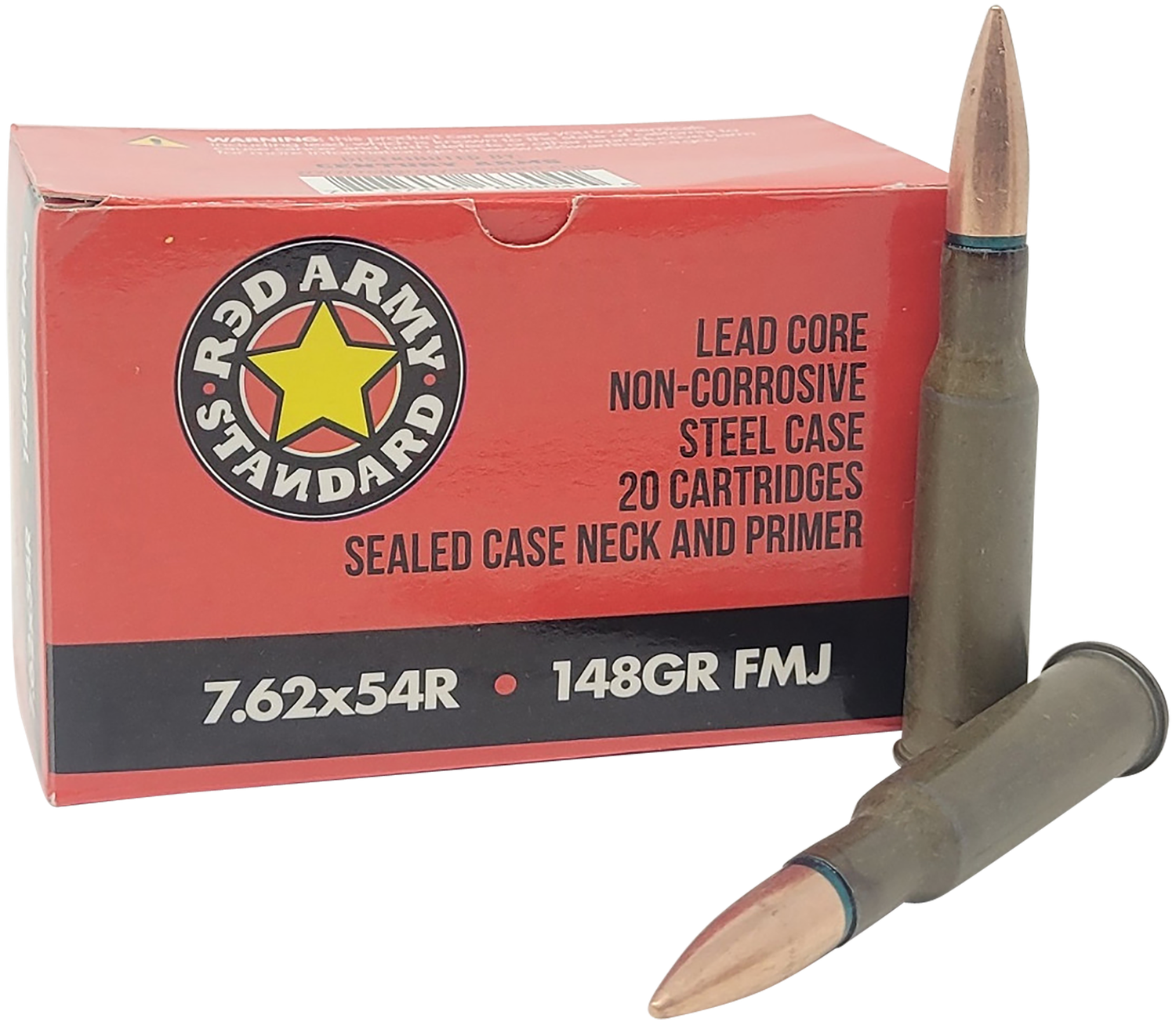 Red Army Standard Rifle Ammunition AM3421, 7.62x54mmR, Full Metal Jacket, 148 gr, 20 Rd/Bx