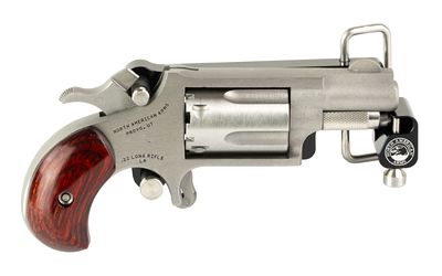 North American Arms Mini Revovler w/Belt Buckle Kit 22LRBBS, 22 LR, 1.125", Wood Boot Grips, 5rd
