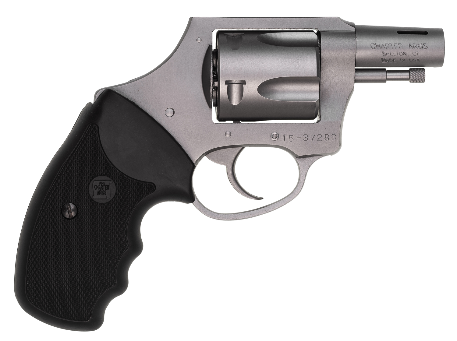 Charter Arms Boomer Double Action Revolver 74429, 44 Special, 2", Black Rubber Grips, Stainless Finish, 5 Rds