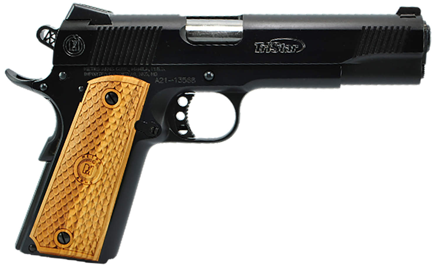 Tri-Star American Classic II 1911 Pistol 85614, 9mm Luger, 5in, Wood Grips, Blued Finish, 9 Rds