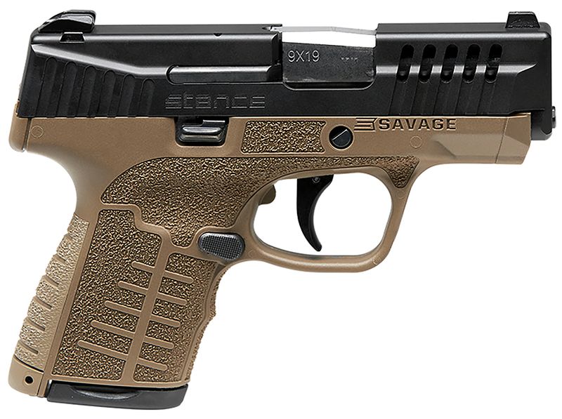 Savage Stance Pistol 67041, 9mm Luger, 3.20in, FDE Interchangeable Backstrap, Flat Dark Earth Finish, 10 Rds