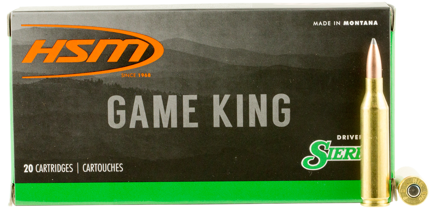 HSM Game King Rifle Ammunition 24317N, 243 Winchester, Spitzer Boat Tail, 100 GR, 20 Rd/Bx