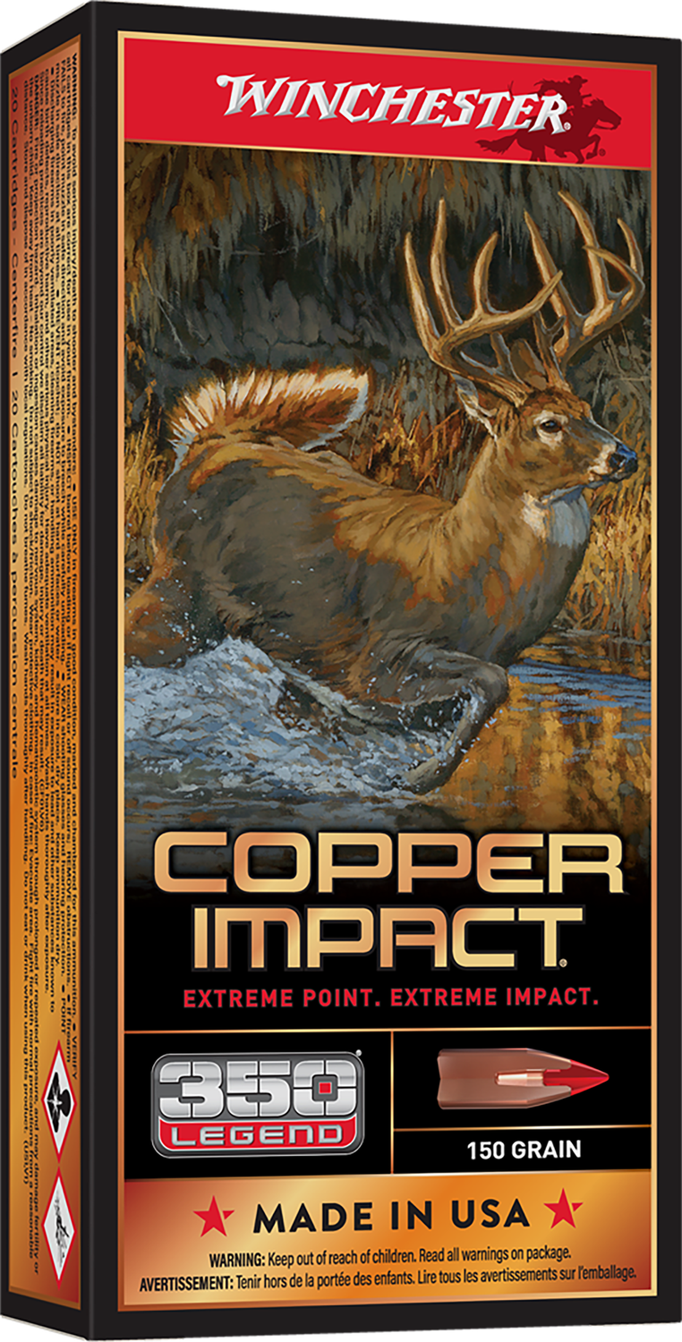 Winchester Copper Impact Rifle Ammunition X350CLF, 350 Legend, Copper Extreme Point Lead-Free, 150 gr, 2260 fps, 20 Rd/Bx
