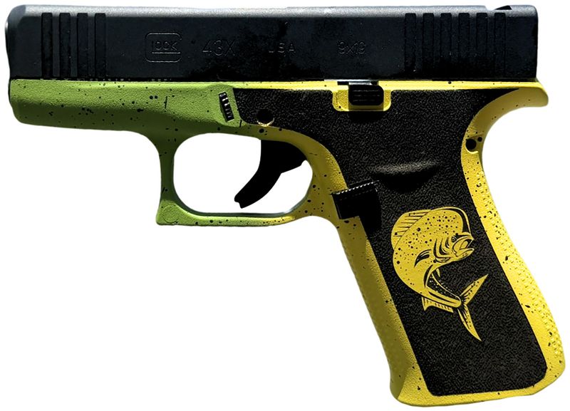 Glock G43X Pistol UX4350204MAHIFR, 9mm Luger, 3.41in, Black Textured Grips, Mahi Finish, 10 Rds