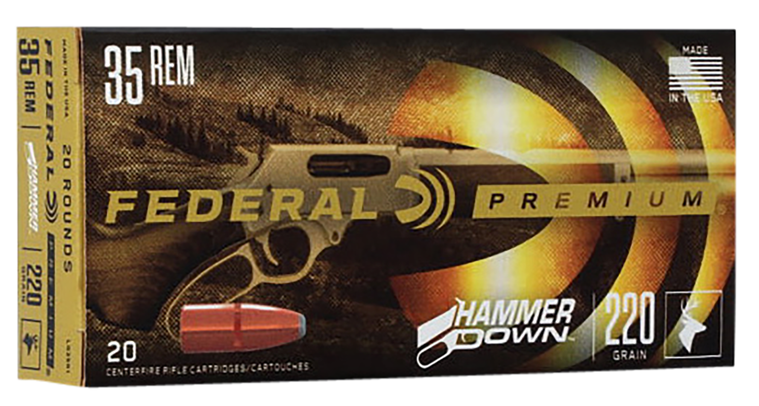 Federal HammerDown Rifle Ammunition LG35R1, 35 Rem, Bonded Hollow Point, 220 gr, 1990 fps, 20 Rd/Bx