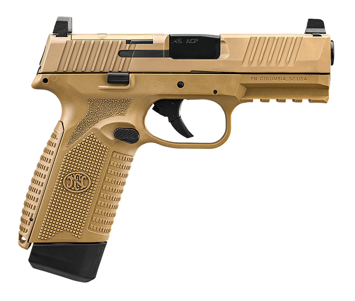 FN Herstal 545 MRD Optic Ready Pistol 66101390, 45 ACP, 4.10in, FDE Textured Polymer, Flat Dark Earth Finish, 10 Rds