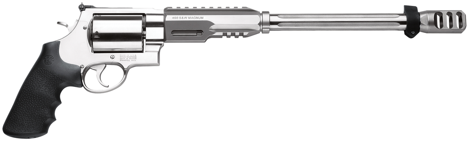 Smith & Wesson M460 XVR Revolver w/Bipod 170339, 460 S&W Magnum, 14 in, Black Synthetic Grip, Stainless Finish, 5 Rd