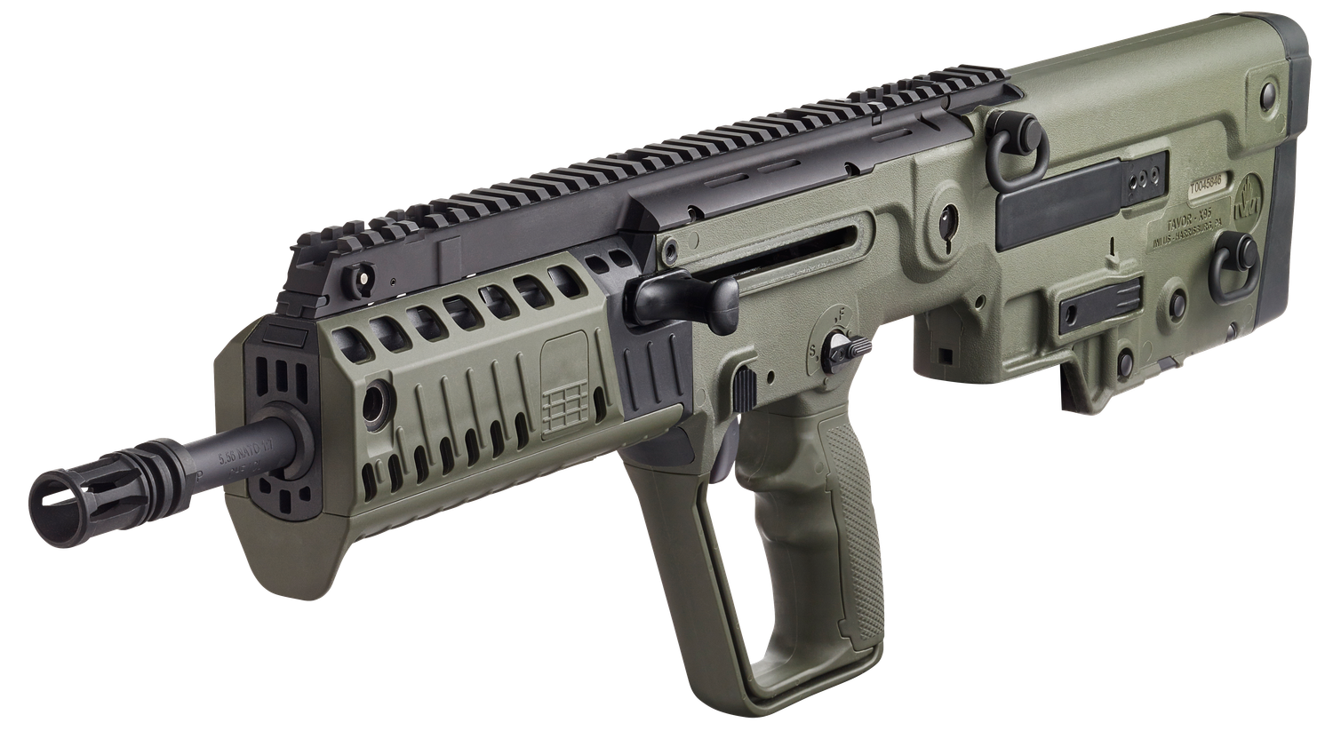 IWI US Tavor X95 Semi-Auto Rifle XG16, 223 Remington/5.56 NATO, 16.5", Polymer OD Green Stock, Black Finish, 30 Rds