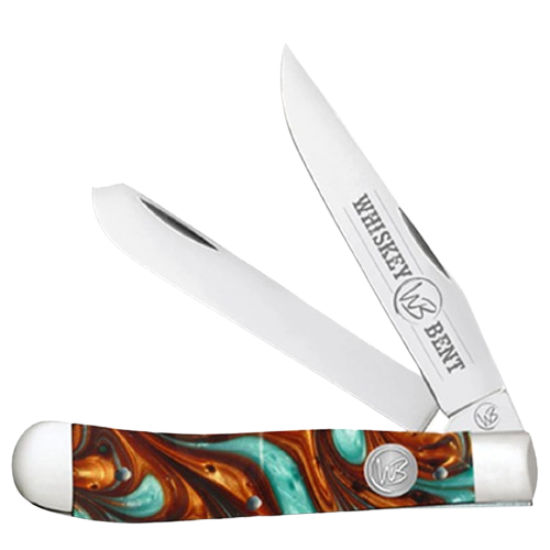 Whiskey Bent Knives Trapper Knife w/Clip Point & Spey Blade, Copper Canyon Handle (WB11-40)