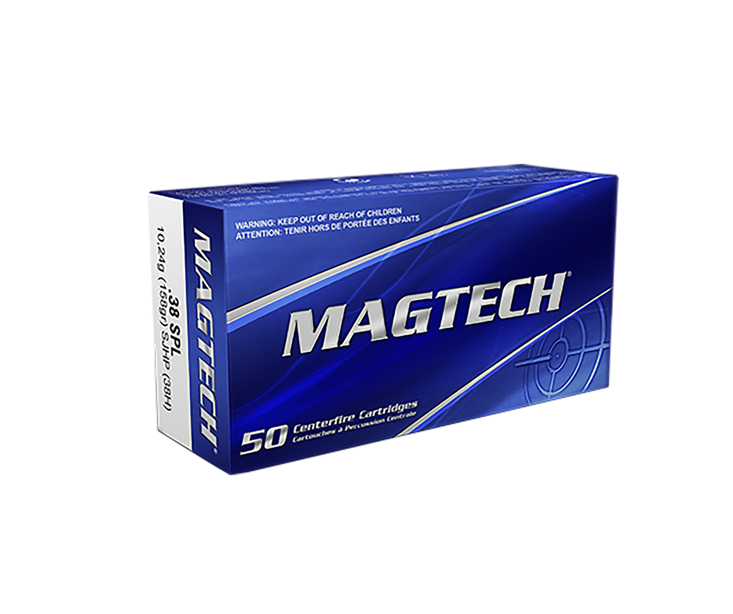 Magtech Sport HuntingHandgun Ammunition 38H, 38 Special +P, Semi-Jacketed Hollow Point (HP), 158 GR, 890 fps, 50 Rd/bx