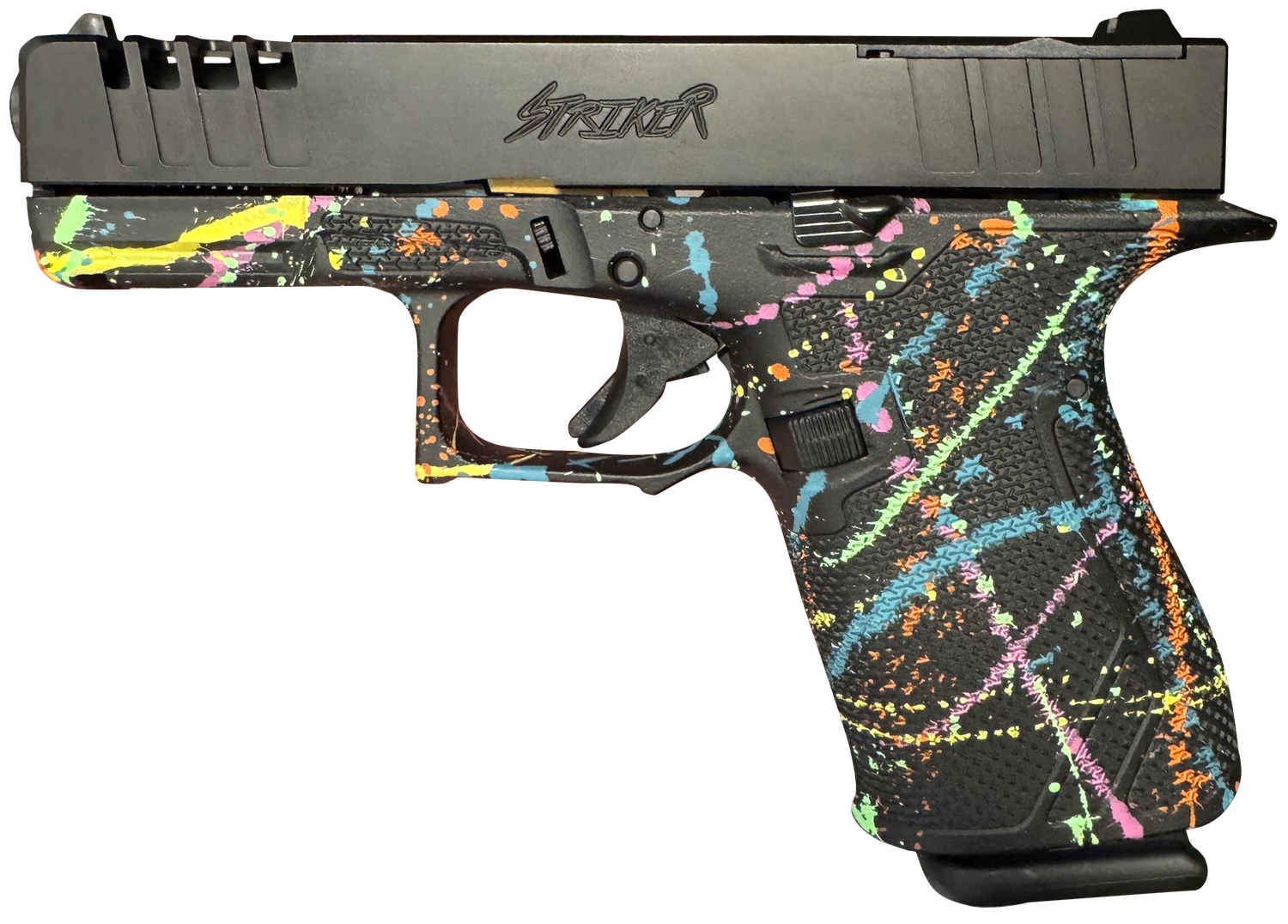 Great Lakes Striker Pistol GL19SBLK, 9mm Luger, 4in, Splatter Cerakote Finish, 15 Rds
