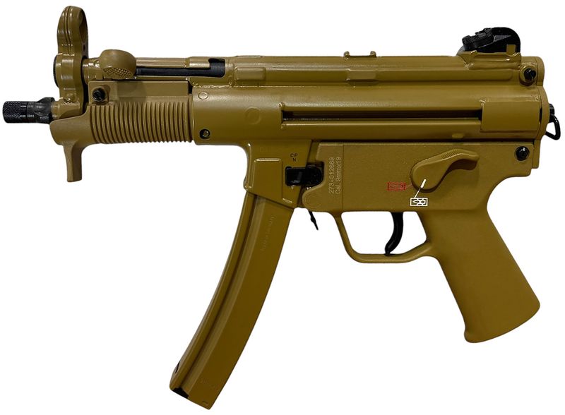 Heckler & Koch SP5K-PDW RAL8000 Pistol 81001077, 9mmx19, 4.53in, FDE Polymer Grips, Flat Dark Earth Finish, 10 Rds