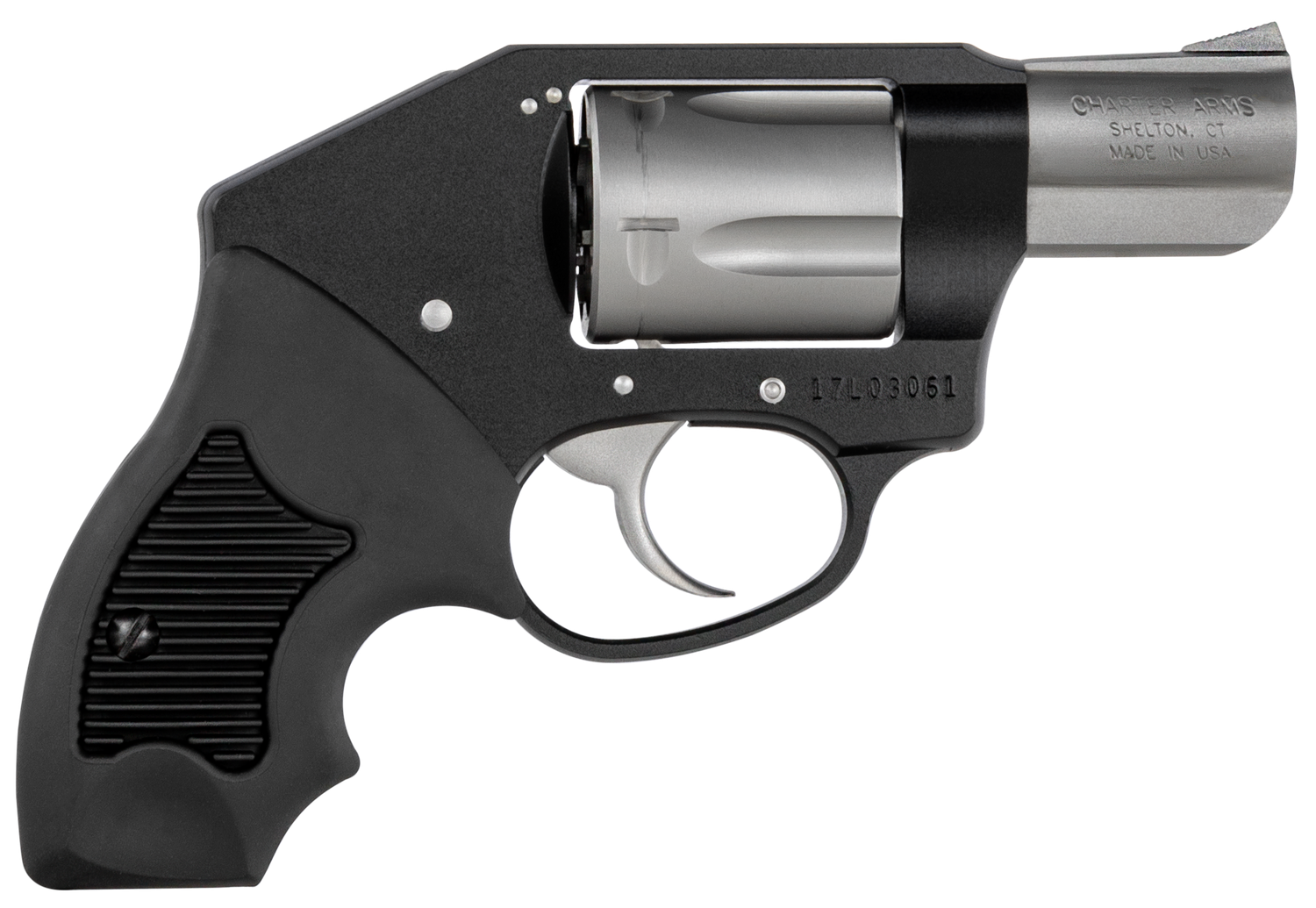 Charter Arms Off Duty Revolver 53911, 38 Special, 2", Black Rubber Grip, Matte Black Finish, 5 Rd