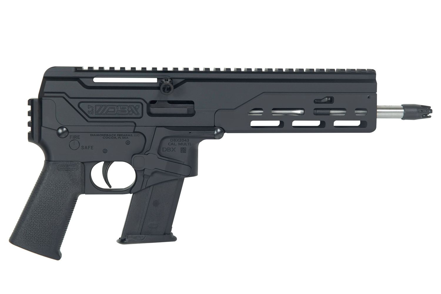 Diamondback DBX Pistol DB1614L001, 5.7x28, 8in, Magpul Pistol Grip, Stainless Barrel, 20 Rds