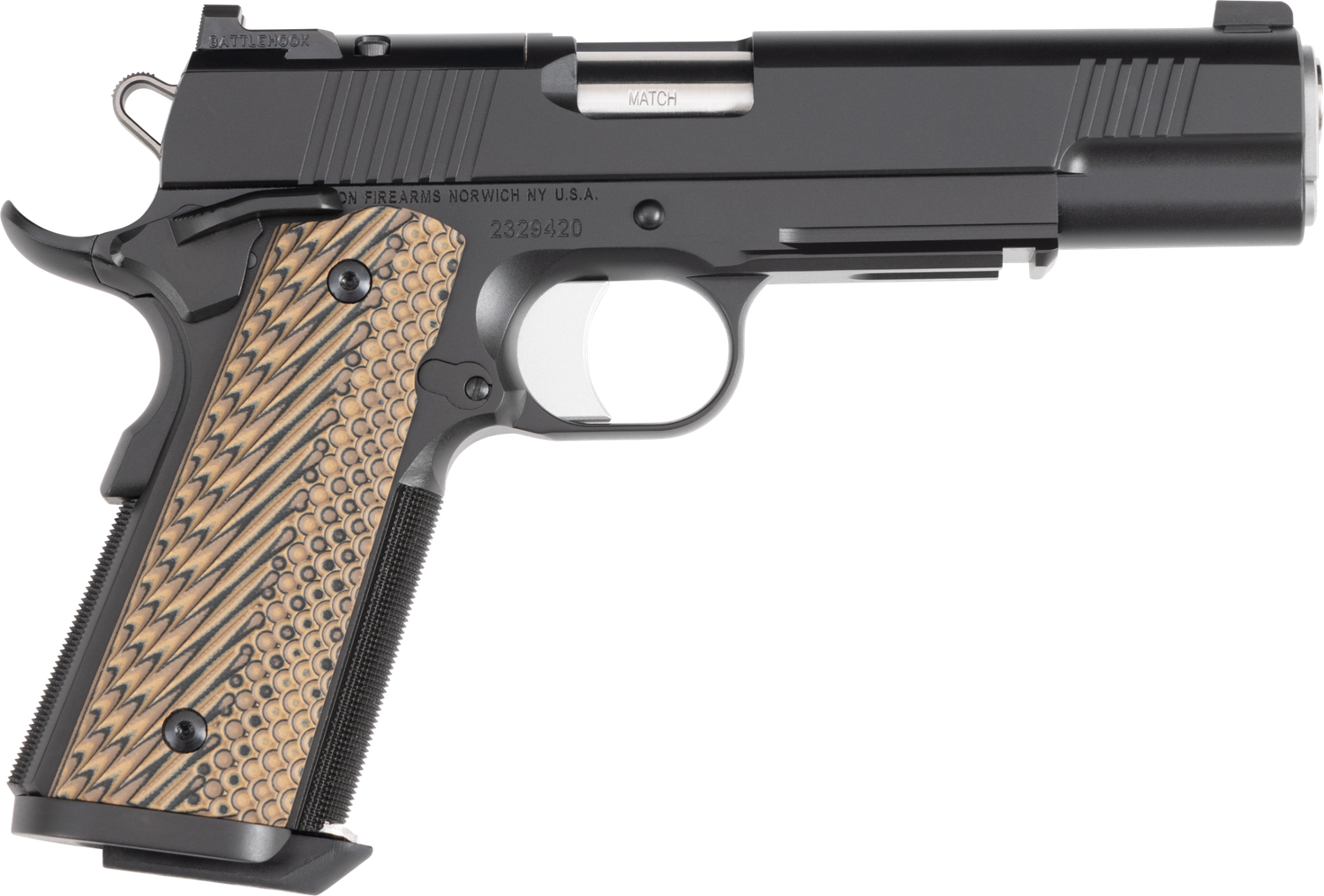 Dan Wesson Specialist Pistol 01794, 10MM, 5", Black Finish, Brown G10 Grips, Serrated Duty Slide, Stainless Match Grade Barrel, Optic Ready 8 Rds