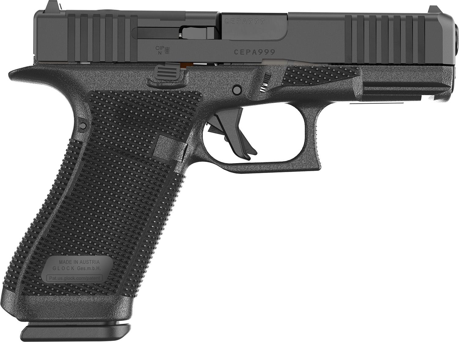 Glock 45 Gen6 MOS Pistol w/Front Serrations P64550203, 9mm, 4.02" in, Black Polymer Textured Grip, GMB Barrel, nDLC Finish, Optic Ready, 17 Rds