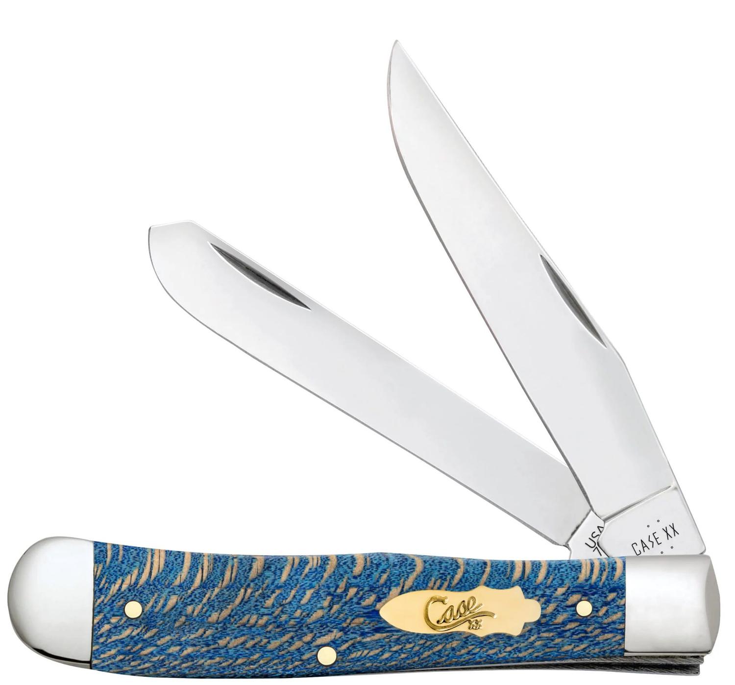 Case Knives Smooth Blue Sycamore Wood Trapper (63730)