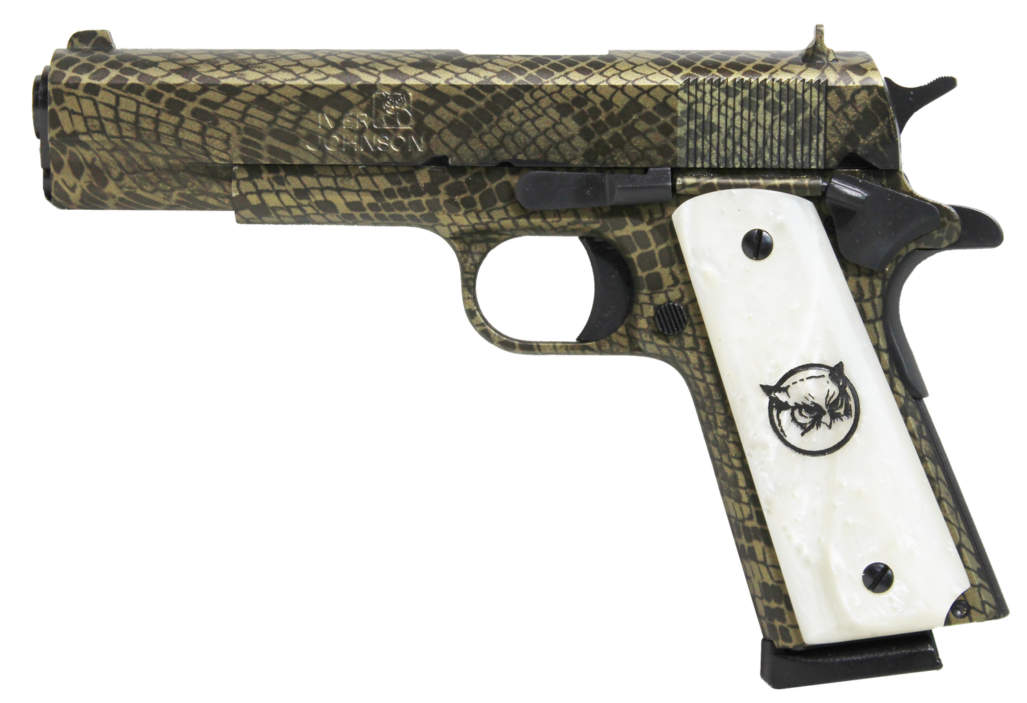 Iver Johnson 1911 A1 Government 70 Series Pistol 1911A1WATERMOCCASIN, 45 ACP, 5", Snakeskin Finish