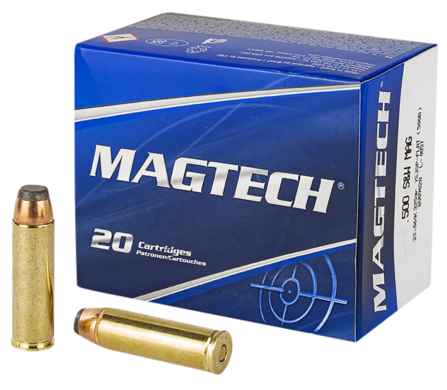 Magtech Sport Hunting Handgun Ammunition 500B, 500 S&W, Semi-Jacketed Soft Point (SP), 325 GR, 1801 fps, 20 Rd/bx