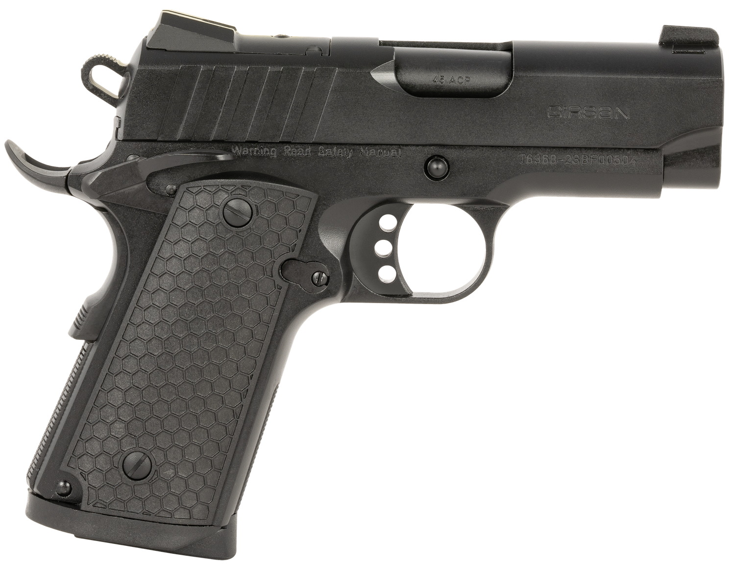 EAA MC1911 SC Influencer Optic Ready Pistol 391041, 45 ACP, 3.40in, Gray Polymer Grips, Black Finish, 6 Rds