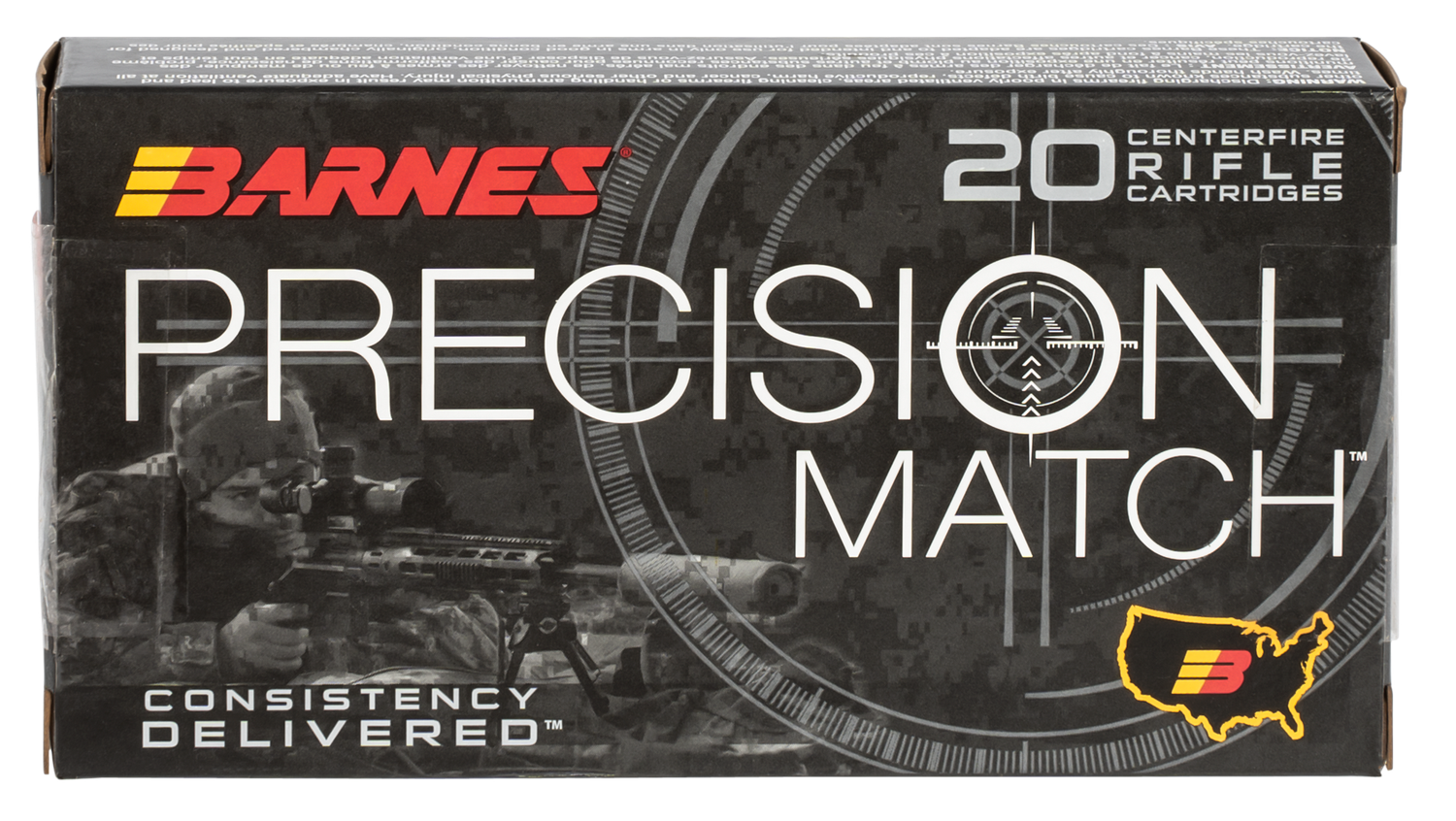 Barnes Precision Match Rifle Ammunition 30814, 6mm Creedmoor, OTM Boat Tail, 112 gr, 2960 fps, 20 Rd/Bx