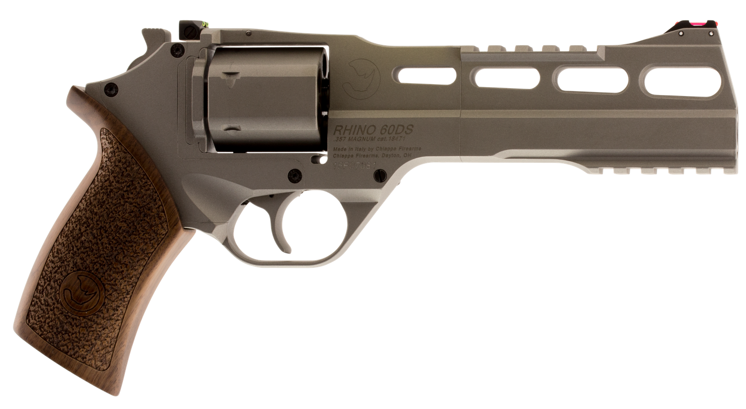 Chiappa Rhino 60SAR *CA Compliant Revolver CF340249, 357 Magnum, 6", Walnut Grips, Nickel Finish, 6 Rds