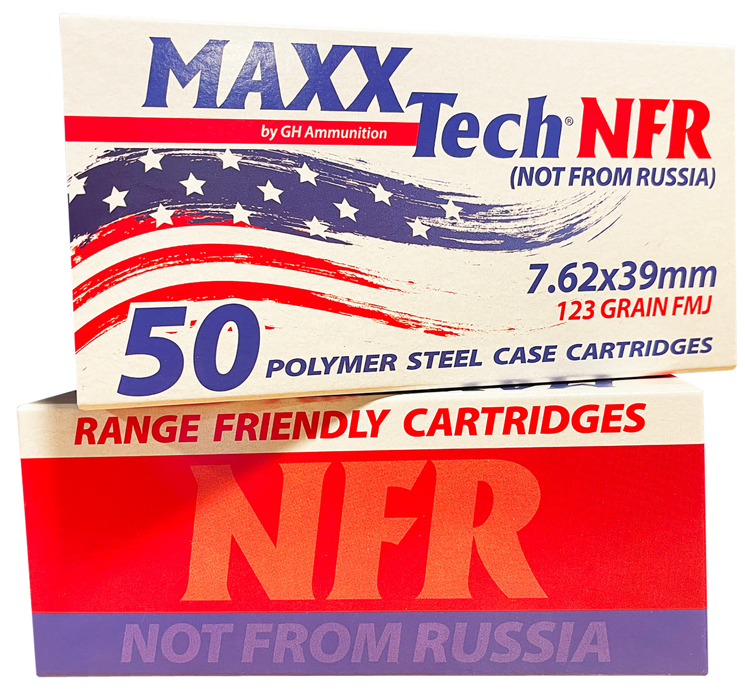 MaxxTech NFR 7.62x39mm, FMJ, 123 Gr, 50 Rnd Box (MTNFR762)