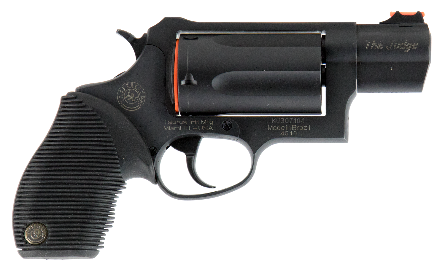 Taurus Judge Public Defender Revolver 2441031TC, 410 GA/45 Colt (LC), 2.5", Ribber Grip, Matte Black Oxide, 5 Rd