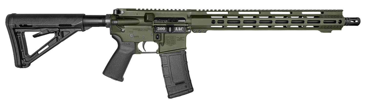 Diamondback DB15 Carbon Series Rifle DB171BB102, 300 AAC Blackout, 16", Magpul MOE Stock, OD Green Finish, 30 Rds