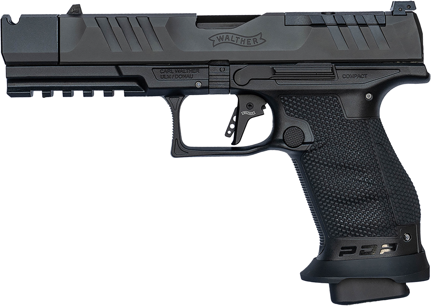 Walther PDP Pro-X Compact Optic Ready Pistol 4796034, 9mm Luger, 4.60in, Medium Backstrap, Black Finish, 18 Rds