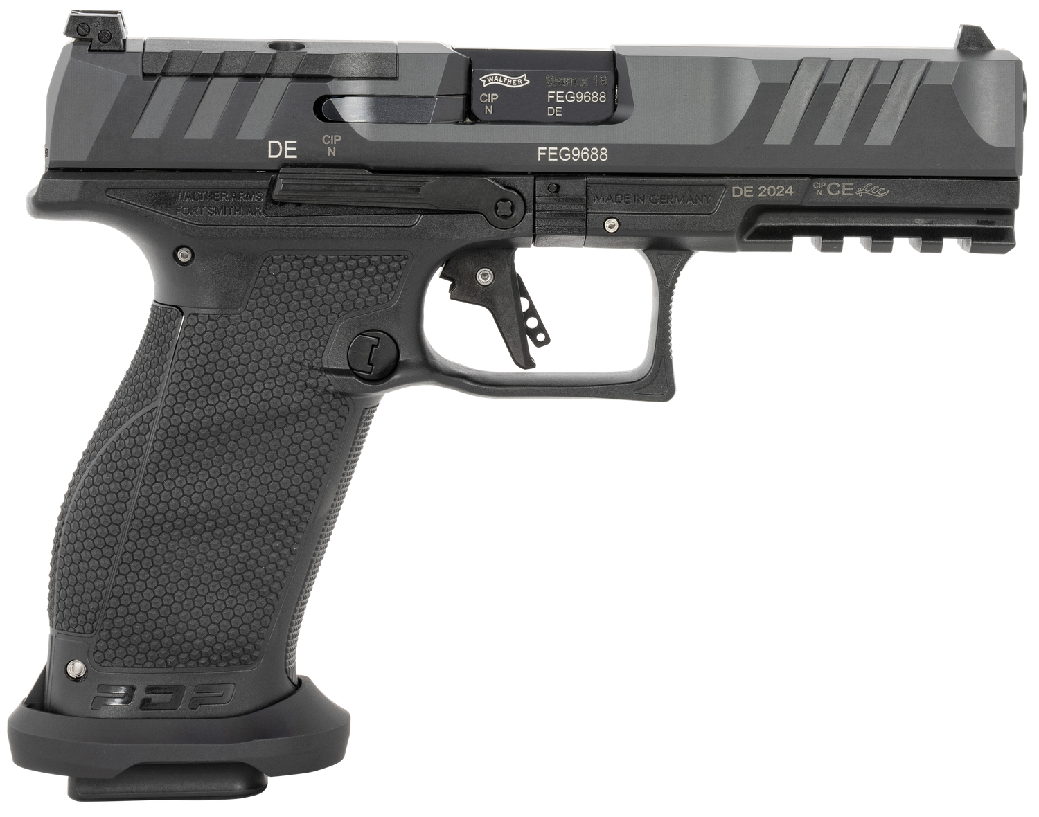 Walther PDP Pro-E Optic Ready Pistol 2884950, 9mm Luger, 4.50in, Performance Duty Texture, Black Finish, 20 Rds