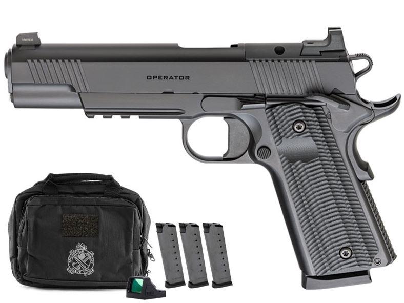 Springfield Operator AOS Pistol Package PO9240AOS-PAC, 45 ACP, 5in, Black VZ G10 Grips, w/Viridian RFX11, (4) 8rd mags