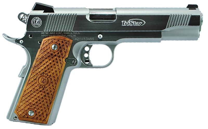 Tri-Star American Classic II 1911 Pistol 85612, 45 ACP, 5in, Wood Grips, Chrome Finish, 8 Rds