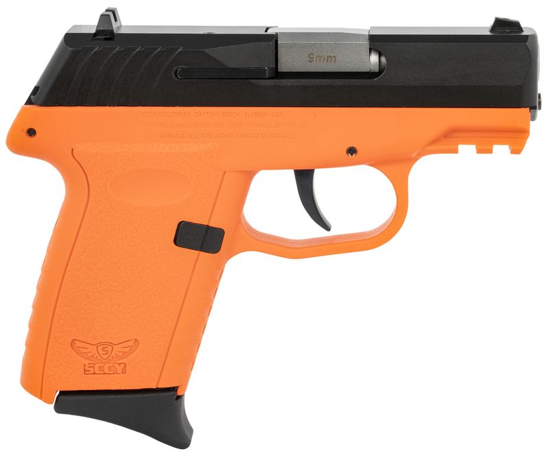 SCCY Industries CPX-2 Gen3 Pistol CPX2CBORG3, 9mm Luger, 3.10in, Orange Polymer, Orange Finish, 10 Rds