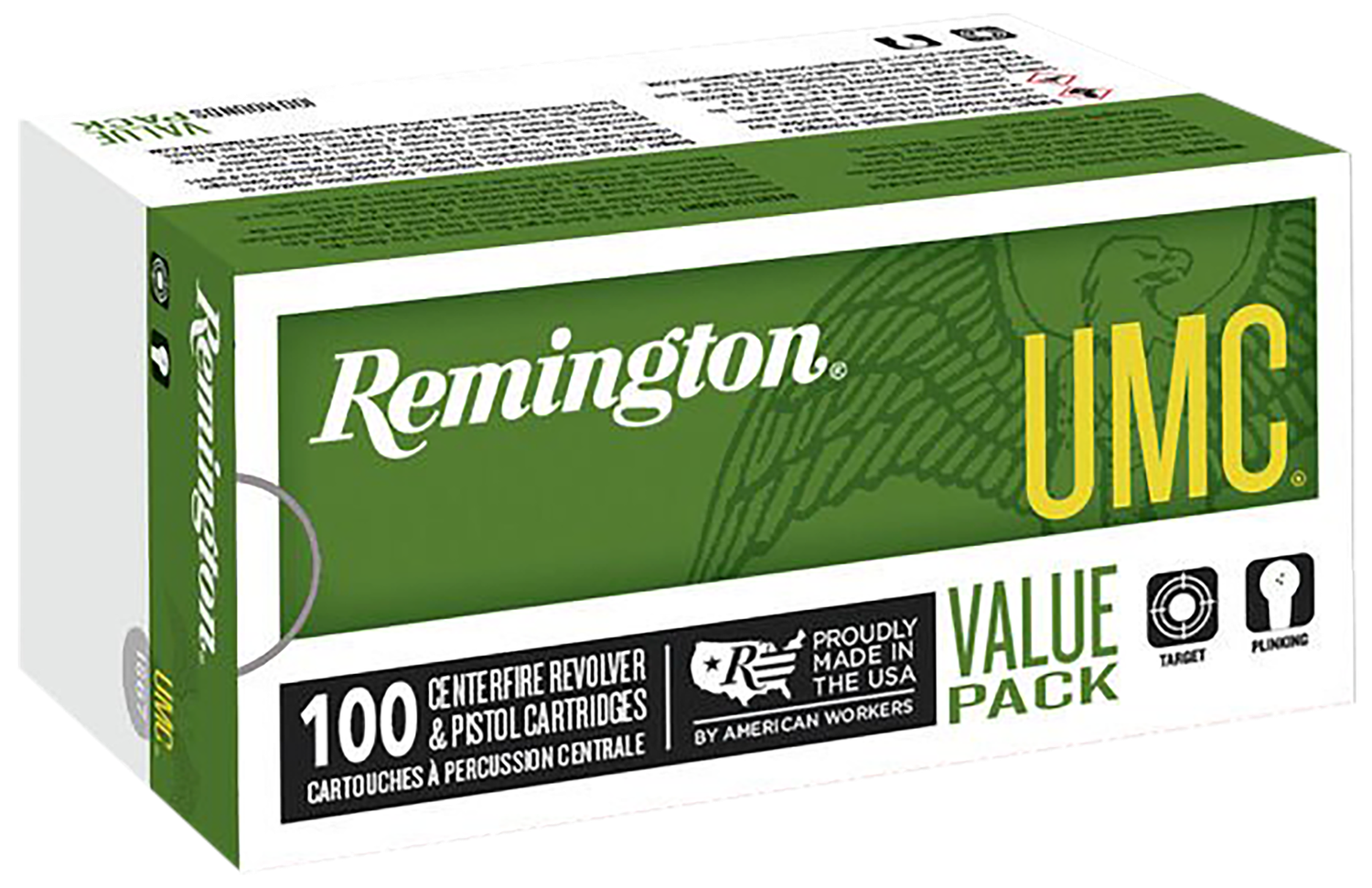 Remington UMC Handgun Ammunition L357M1B, 357 Magnum, Semi-Jacketed Hollow Point (HP), 125 GR, 1450 fps, 100 Rd/bx