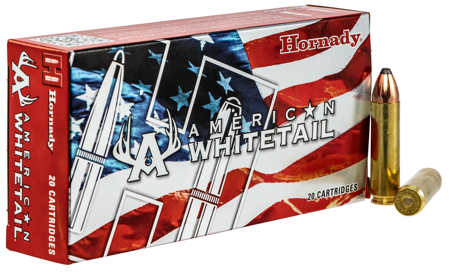 Hornady American Whitetail Rifle Ammunition 82242, 450 Bushmaster, InterLock, 245 GR, 2200 fps, 20 Rd/bx