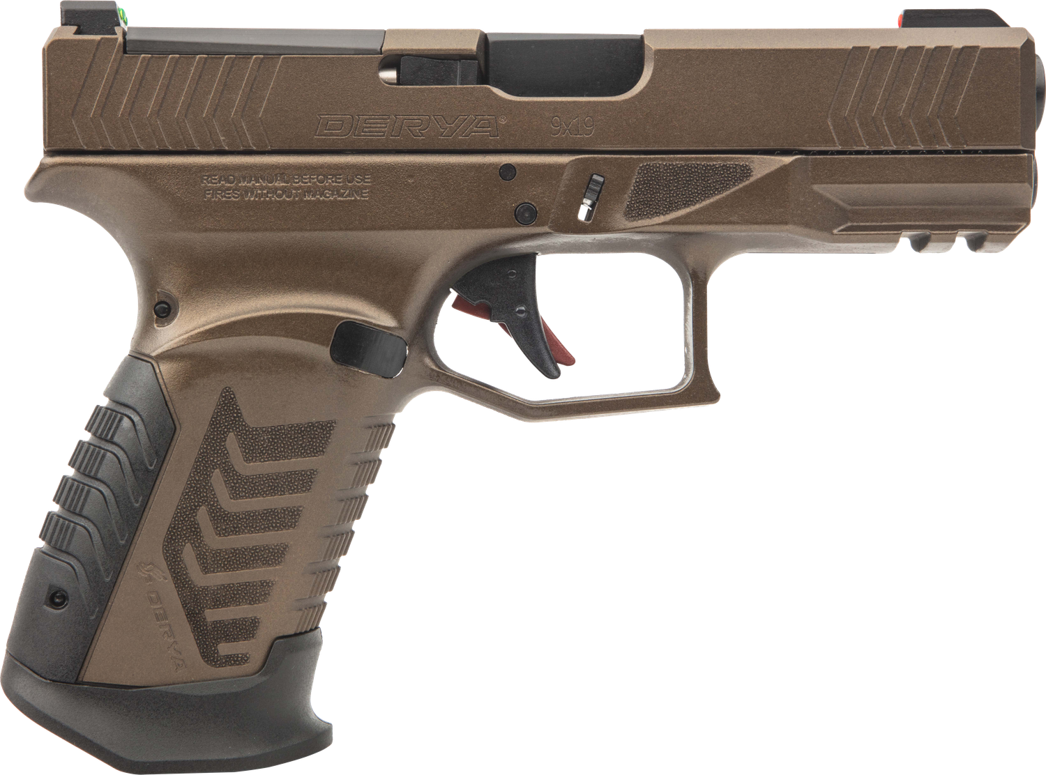 Derya DY9 Pistol DY9MBFTR, 9mm Luger, 4.02in, Interchangeable Backstrap, Midnight Bronze Cerakote Finish, 15 Rds