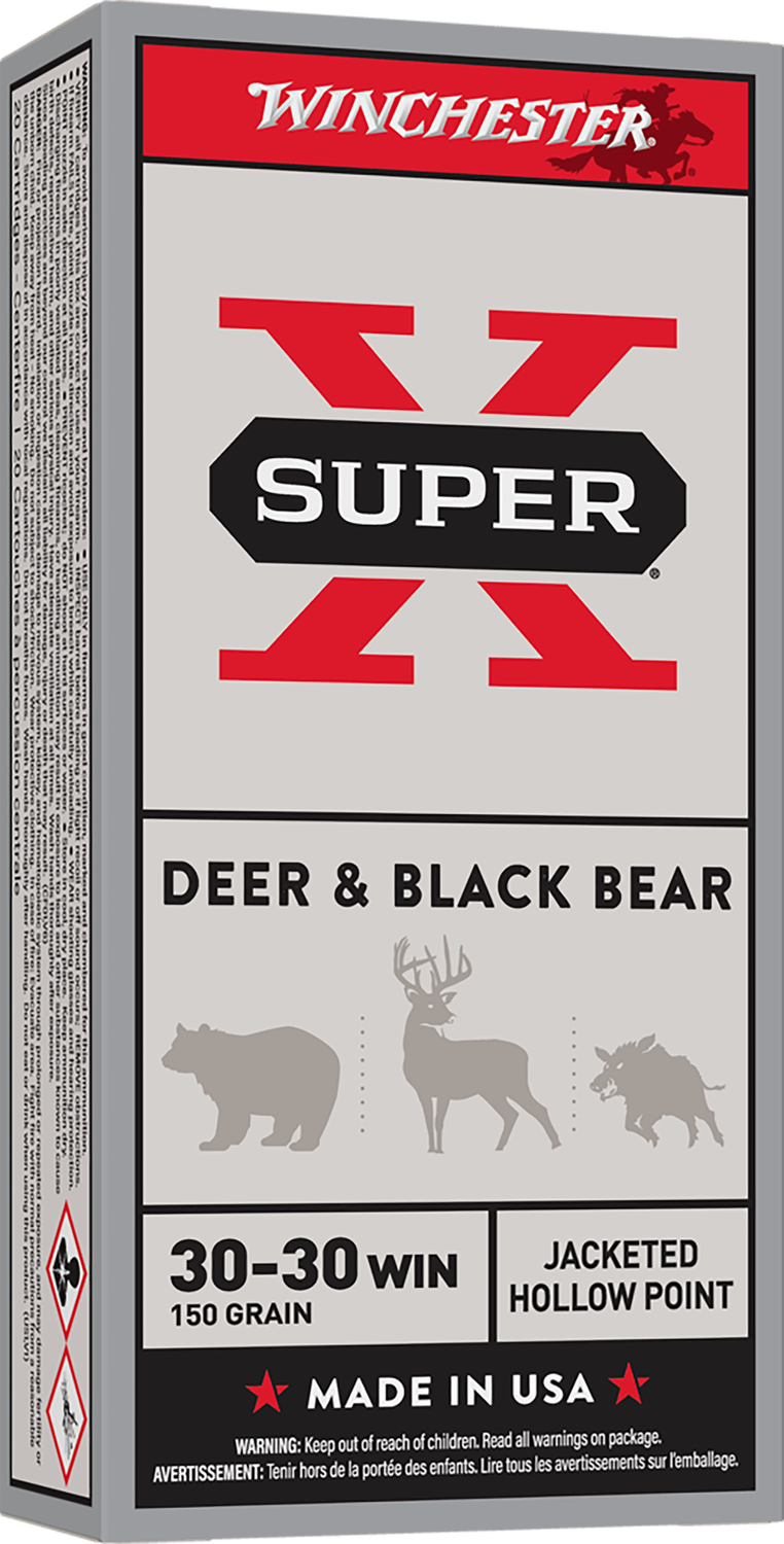 Winchester Super-X Rifle Ammunition X30301, 30-30 Winchester, Hollow Point (HP), 150 GR, 2390 fps, 20 Rd/bx