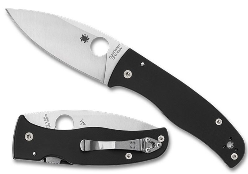 Spyderco Bodacious Compression Lock Folder - 3.66" CPM-S30V Plain Edge Blade - Black G-10 Handle (C263GP)