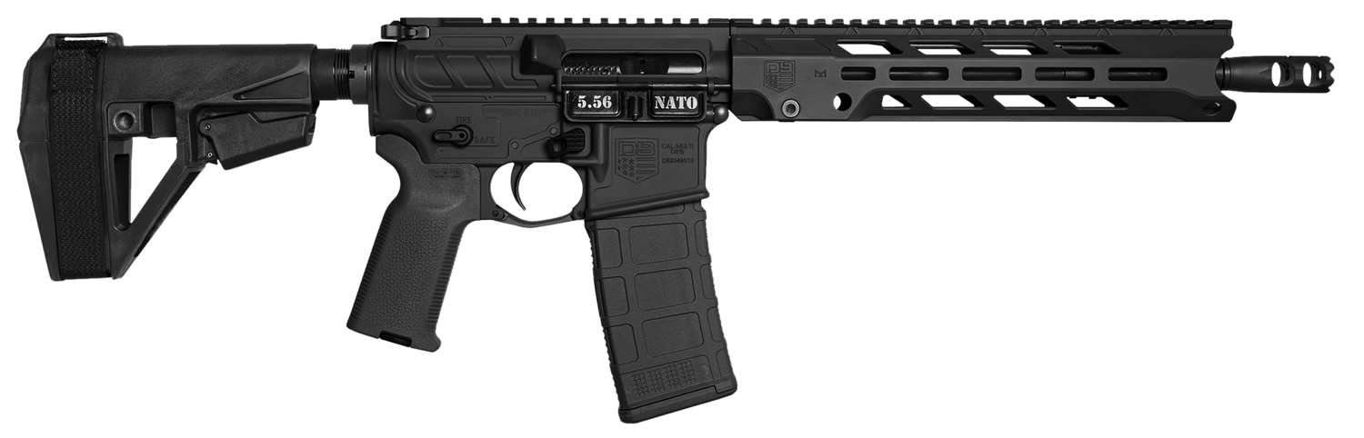 Diamondback Obsidian DB15 Pistol DB1984K001, 5.56 NATO, 11.5", SB Tactical SBA5 Brace, Black Finsih, 30 Rds